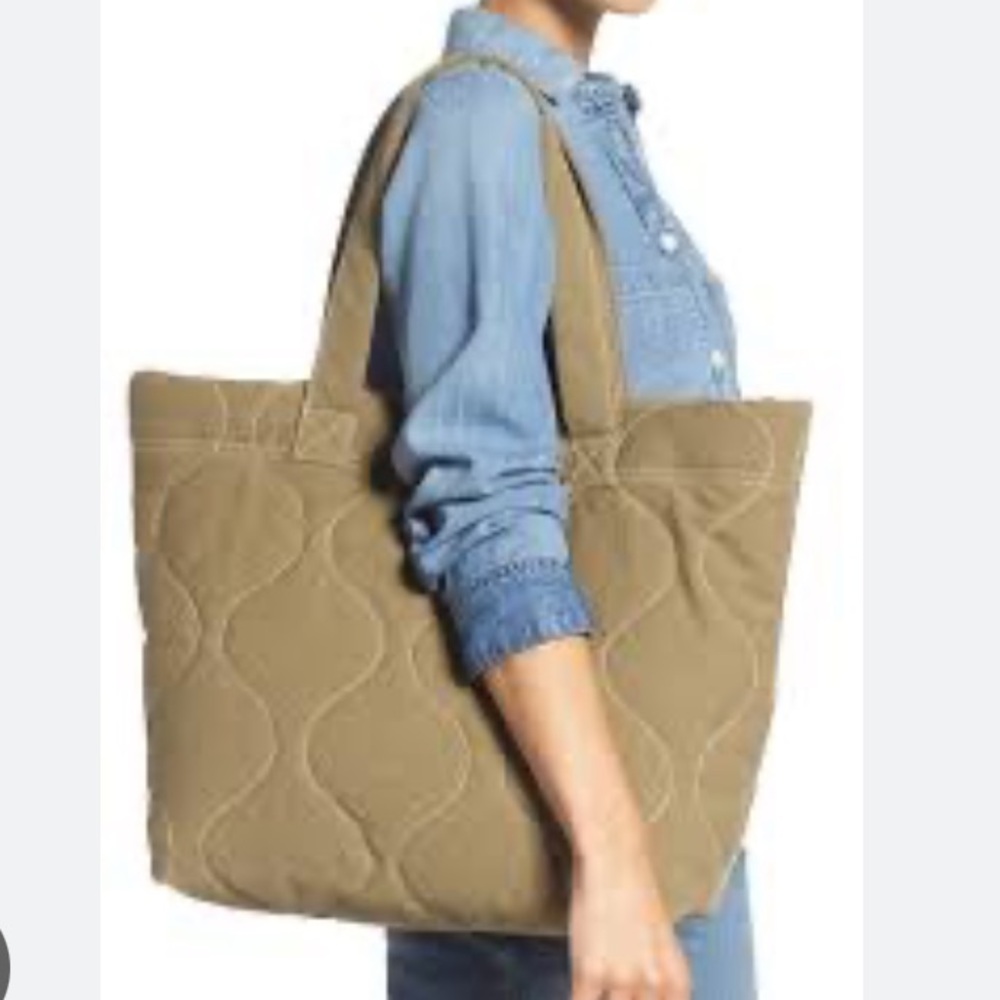 Madewell Quilted Camel Tote Bag